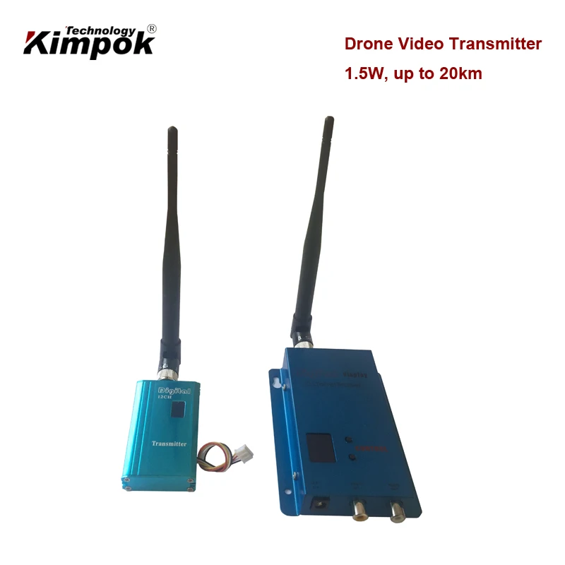 20km Long Range FPV Video Transmitter 1400Mhz 1500Ghz Wireless AV Sender and Receive 12 Channels 1500mW