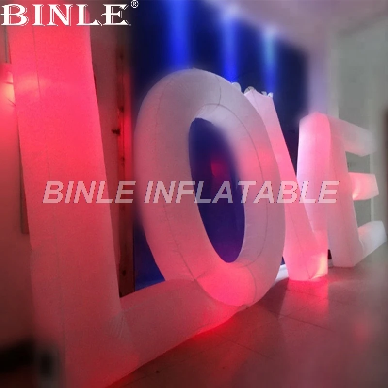 

Party wedding used giant inflatable love letters wall alphabet word with LED light for valentine's day