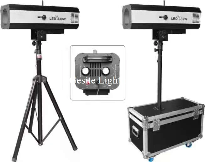 

free shipping flight case 330w LED Follow Spot Light With Power 330 W LED Follow Tracker Free Flight Case For Wedding Theater