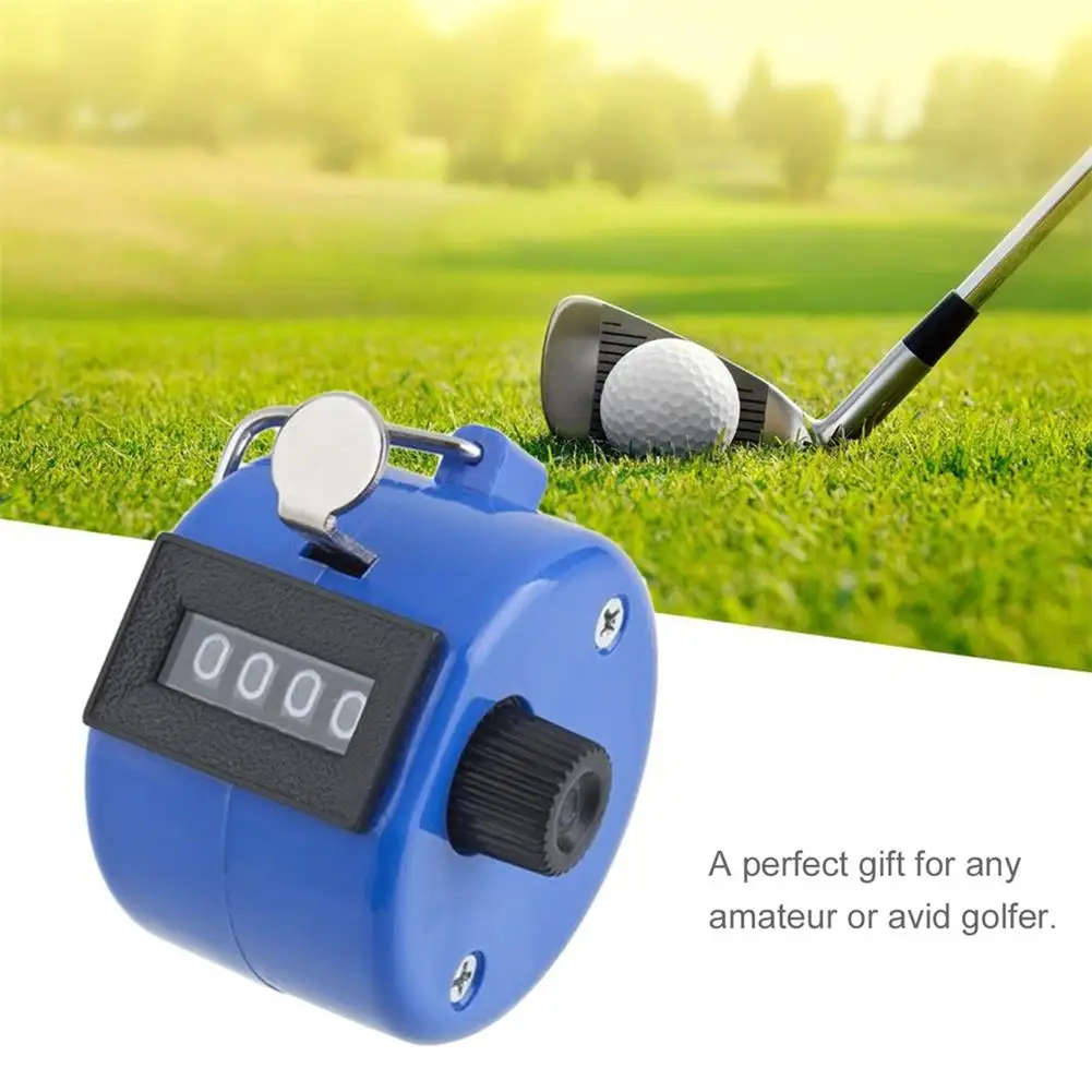 1PC Mini Portable Handheld Golf Tally Click Counter 4 Digital Chrome Manual Mechanical Counter For Sport Golf Pitch J3