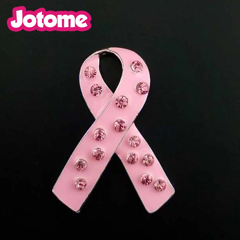 

30 pcs/lot Medical Pink Ribbon Breast Cancer Awareness Brooch Pin For Nurse Gift