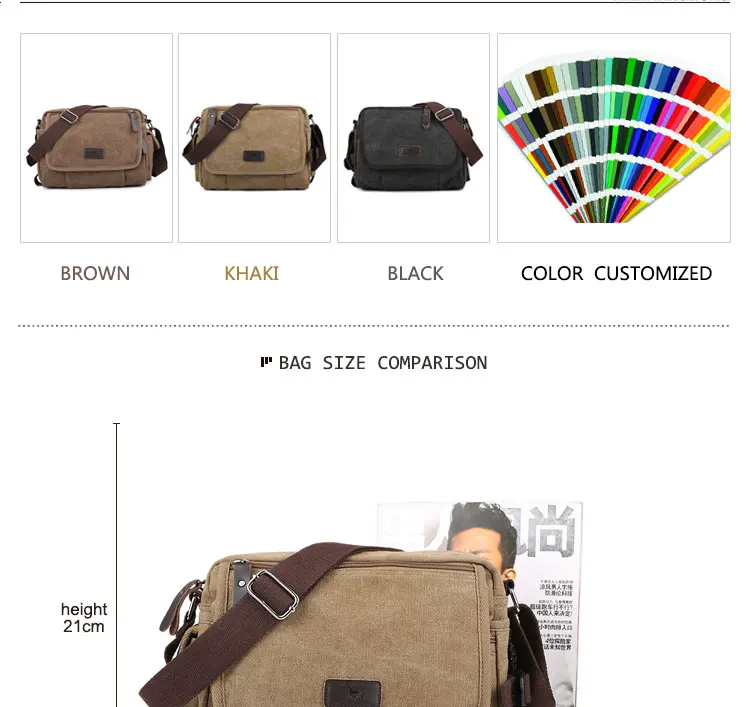 Multi-funktions Beiläufigen Messenger Taschen Männer Leinwand Freizeit Männer Schulter Taschen Vintage Kleine Umhängetasche Tasche Für Männliche – Detail 2