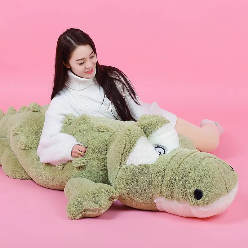 

Dorimytrader Cute Soft Animal Crocodile Plush Pillow Doll Large Cartoon Alligator Toy Kids Play Doll Gift 160cm 200cm DY50114