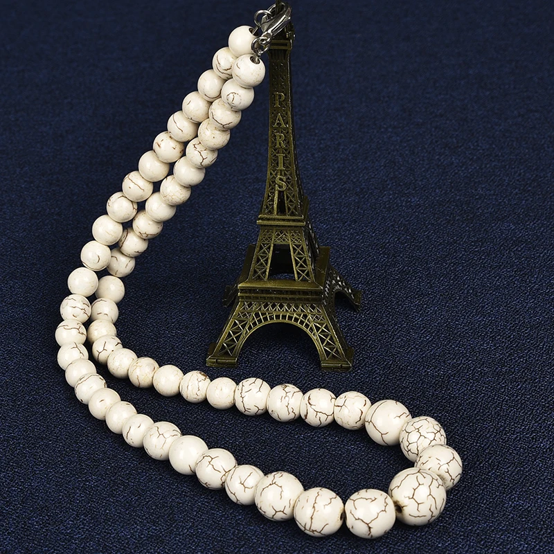 Reasonable fringe splicing Synthetic White Howlite Stone and 8-14mm Necklace For your Wife Girlfriend 18inch H121