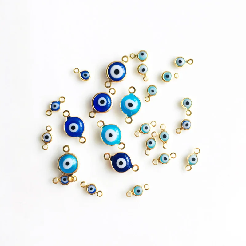 10 pcs/lot Gold Color Devil's Eye Evil Eyes Demon Eyes Charms Connectors Golden Jewelry Making DIY For Women