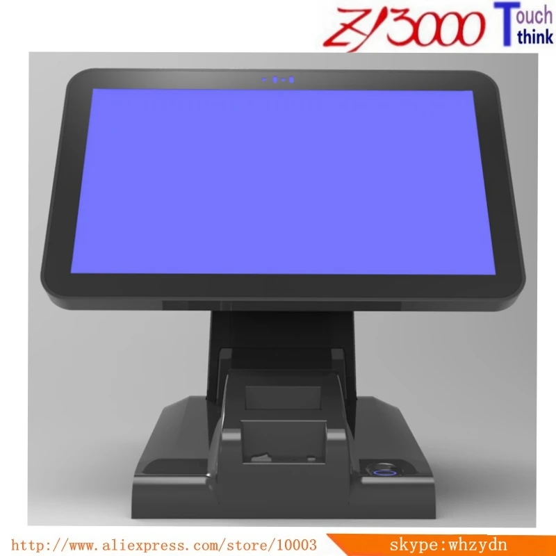 Nieuwe voorraad I5 CPU 8G Msata128G SSD WIFI 15.6 inch capacitieve touchscreen all in one POS Terminal Met 58 mm printer