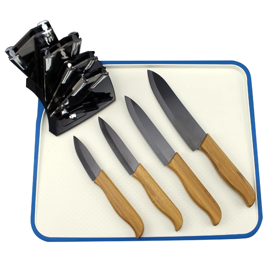 FINDKING High sharp ceramic knives quality Bamboo handle black blade Ceramic Knife Set  3\