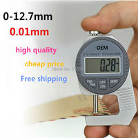 Mini 0.01mm Digital Thickness Gauge Meter 12.7mm Large LCD Electronic Dial Indicator Sponge Thickness Measure Tool