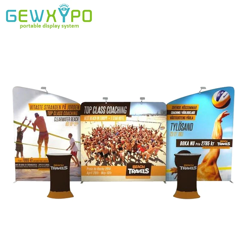 23ft Width Tension Fabric Backdrop With Graphics Printing,Expo Booth Portable Aluminum Tube Display Banner Stand(Include All)