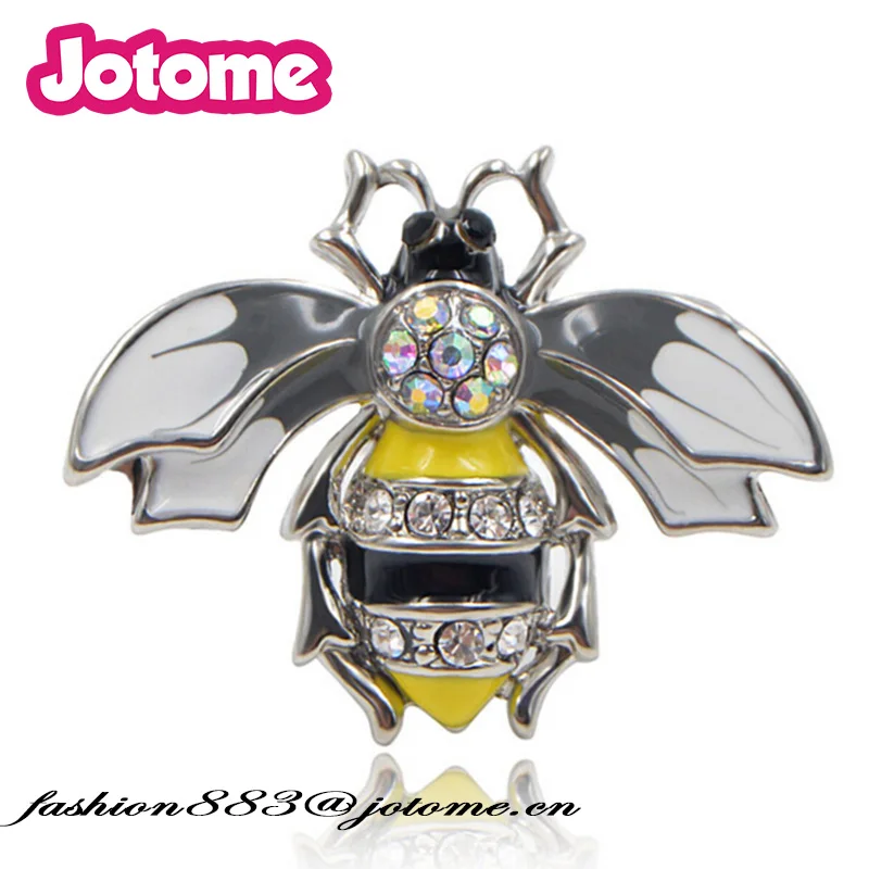 

50mm Vintage Jewelry AB Rhinestone Crystal Bee Insect Brooches Enamel Bug Bee Pins