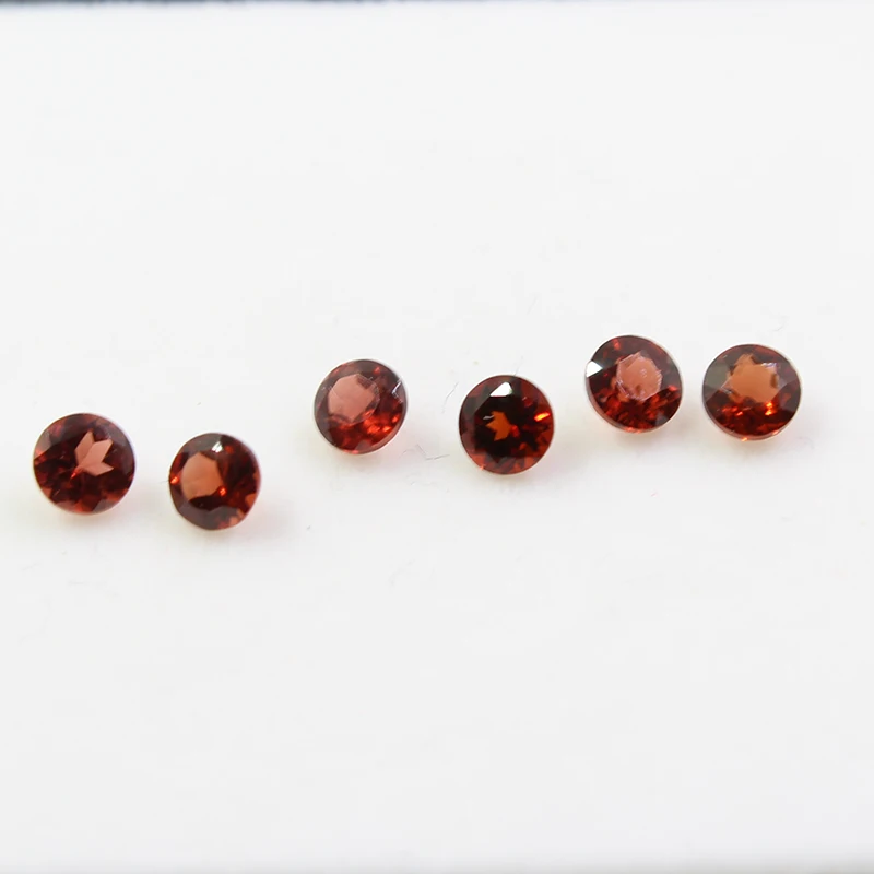 5 pieces a lot 3 mm & 4 mm & 5 mm & 6mm round cut natural garnet loose gemstone for jewelry craftsman VVS wine red garnet loose