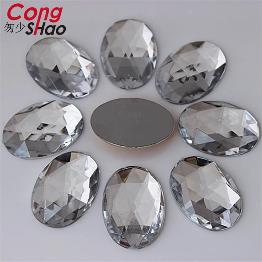 Cong Shao 100PCS 18*25mm Ovale Form Acryl Strasssteine Flatback Steine Und Kristalle Für Kostüm Handwerk DIY Dekoration YB137 – Detail 13