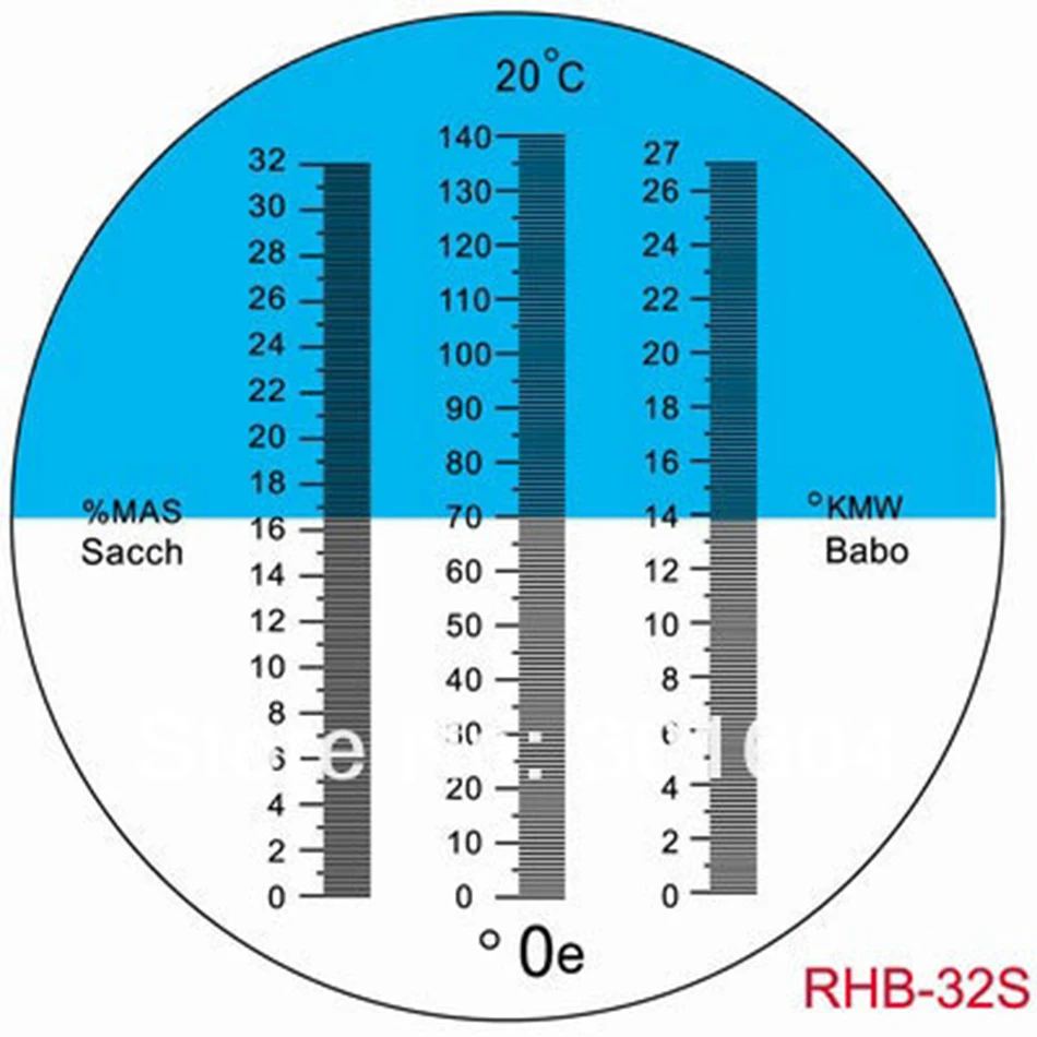 Réfractomètre à main pour vin Oe brix 0-32% RHB-32SATC (poignée bleue)