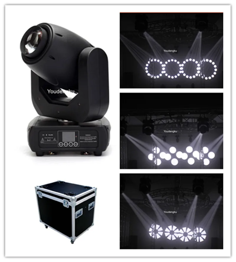 

4 pcs with flightcase moving head spot led 150 moving head zoom gobo stage light lyre led spot moving head 150w