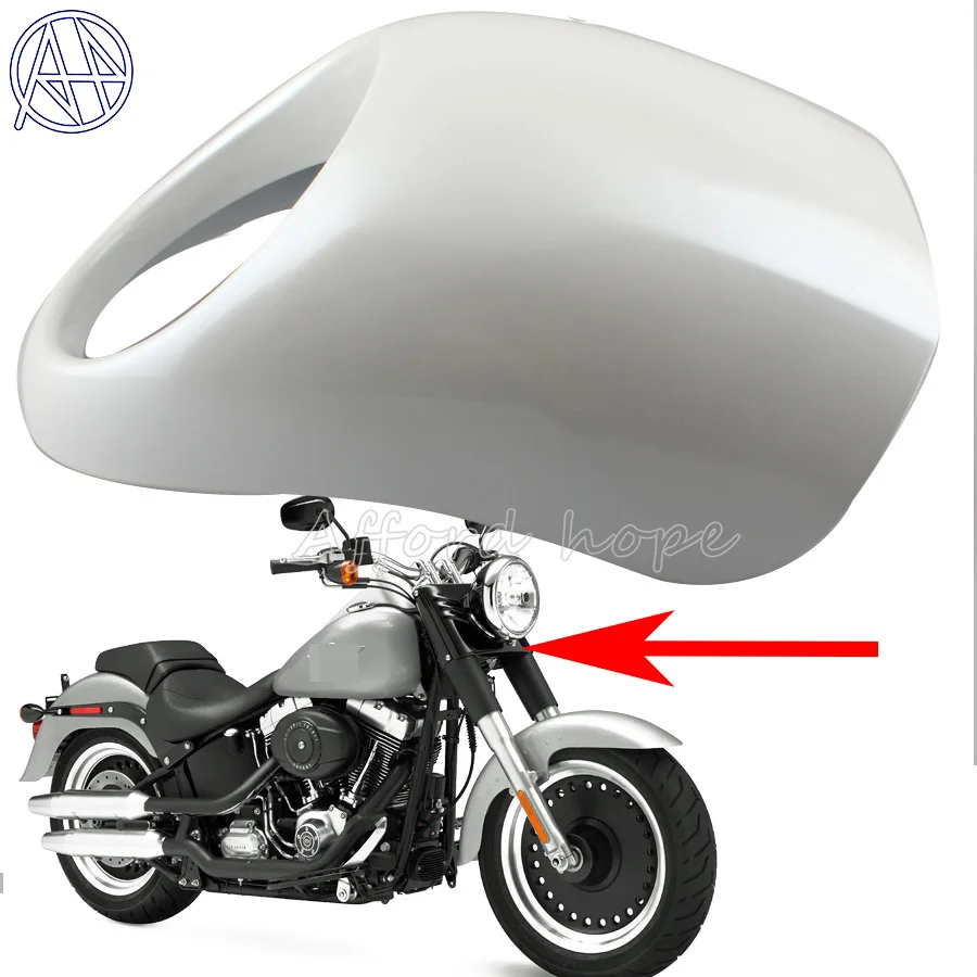 Front Cowl Fork Headlight Fairing Mask With Hardware Fly Screen Racer Flyscreen Visorfor White For Harley Sportster Dyna