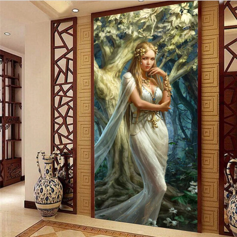 custom European American oil painting beauty mystery background wall paper fresco wallpaper papel de parede 3D Home decoration