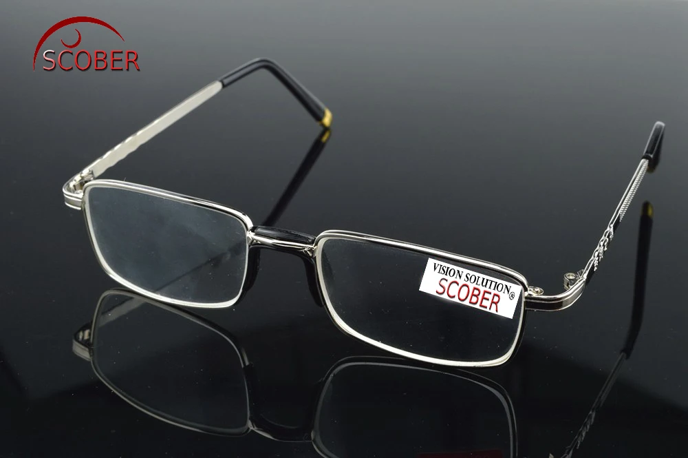 = SCOBER =Two Pairs Full-Rim Natural Crystal Lenses Alloy Comfortable Nose Pad Reading Glasses +1 +1.5 +2 +2.5 +3 +3.5 +4