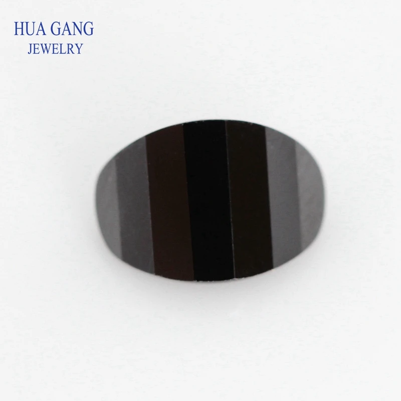 Black Ingots Shape Cubic Zirconia Brilliant Cut Loose CZ Stone Synthetic Gems Beads For Jewelry 5x7mm-7x9mm