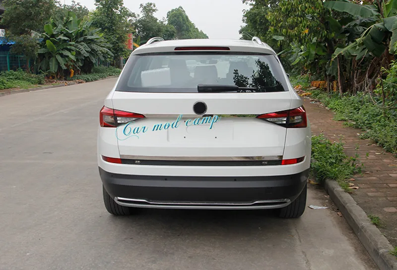 Car Accessories for Skoda Kodiaq 2017 2018 2019 2020 Stainless Steel Rear Trunk Tail Gate Molding Cover Trim 2pcs