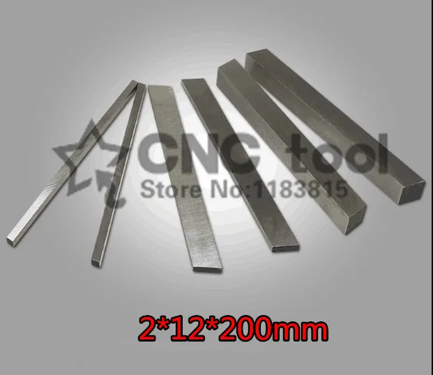 2pcs HRC60 2*12*200mm High-speed steel Sharp steel STEEL BILLETS blade Flat HSS Turning tool DIY knife material, Lathe tool