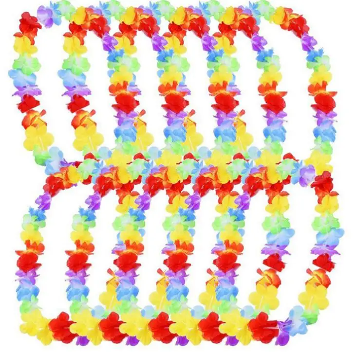 

1000pcs Hawaiian Flower leis Garland Necklace Flowers Fancy Dress Party Hawaii Beach Fun Wedding Party Gift Decoration SN269