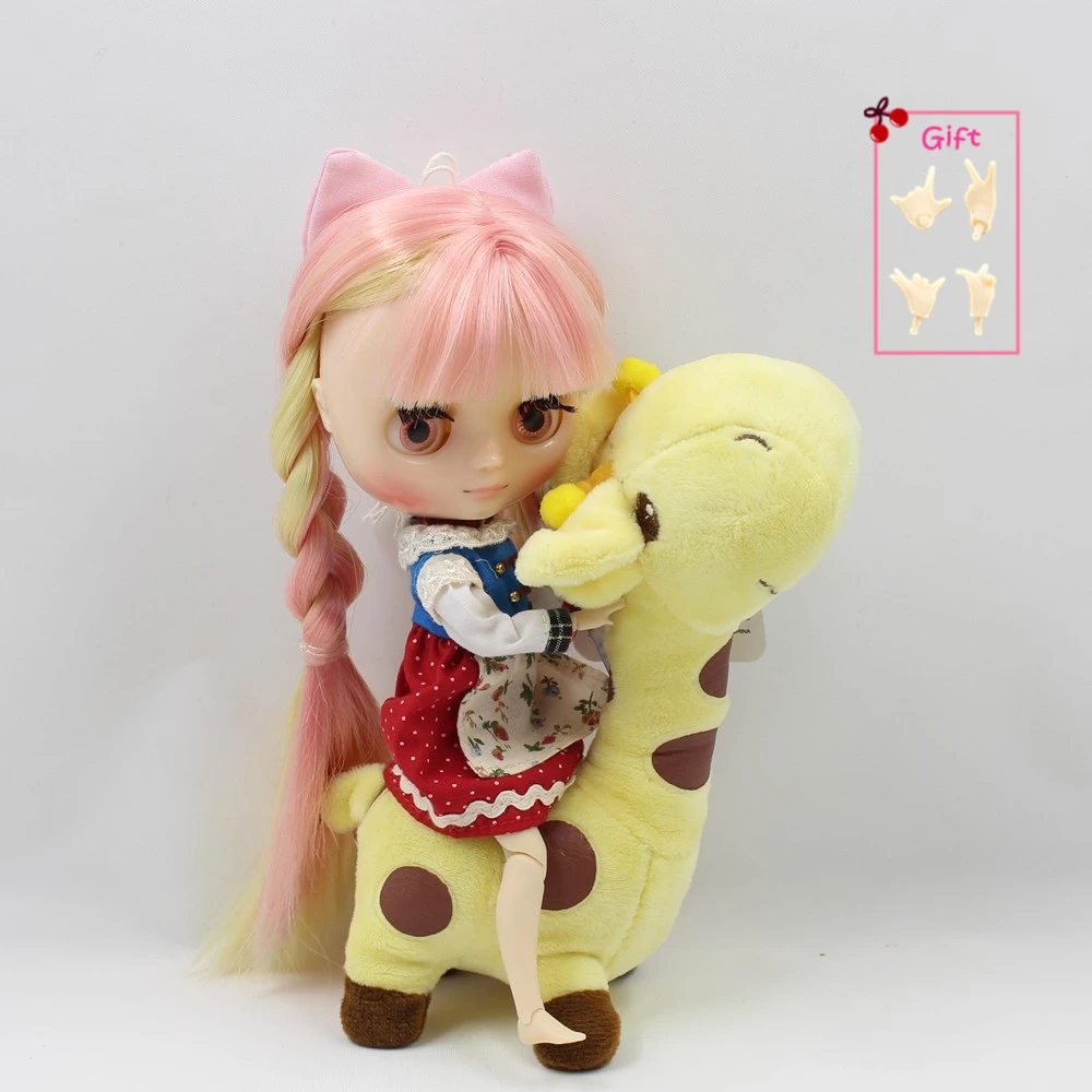 ICY DBS Middie Blyth doll Series No.210BL6022/0828 Joint body Pink mix yellow hair natural skin 1/8 BJD