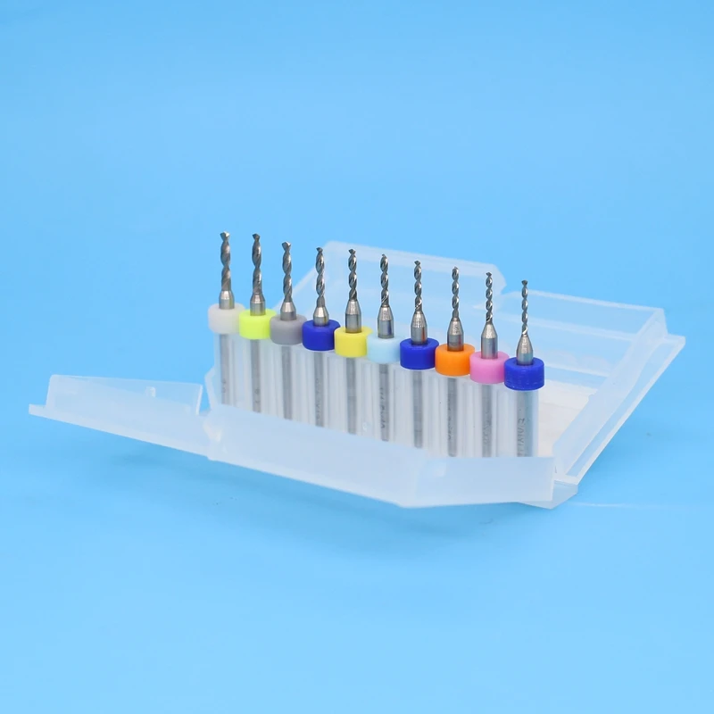 1.1-2.0mm 카바 이드 pcb 드릴 세트 10 pcs 나무 절단 기계 cnc 라우터 금속 드릴 조각 도구