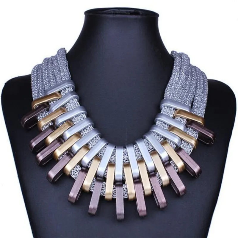 Necklace African Women Necklace Dubai Europe American Fashion Trend Metal Texture Geometric Mesh Necklace Gothic