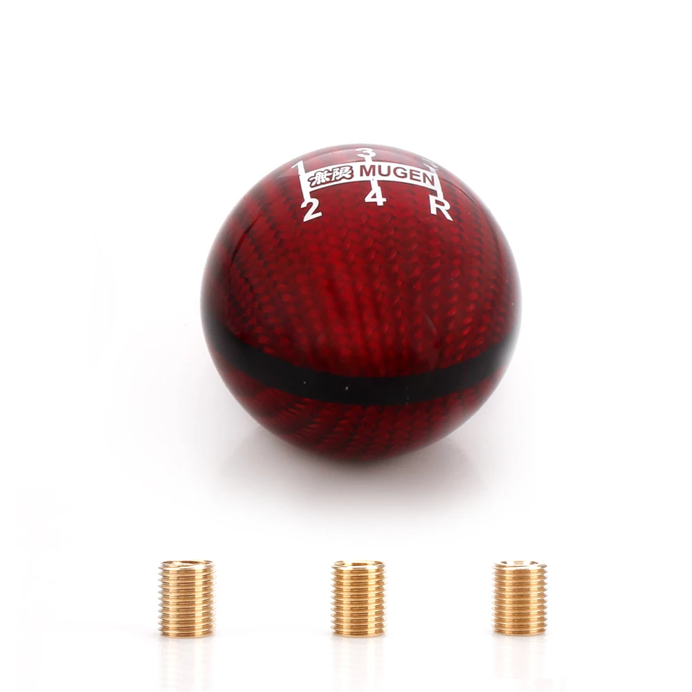 RASTP-5/6 Speed M8X1.25/M10X1.5/M10X1.25 Mugen Red Carbon Fiber Gear Shift Knob For Honda Civic Acura RS-SFN051