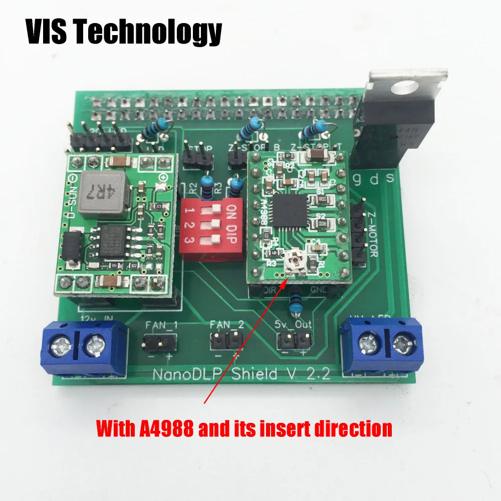 

1set well soldering Nanodlp shield V2.2 board with A4988 or DRV8825 for SLA Nano printer Thingiverse TOS