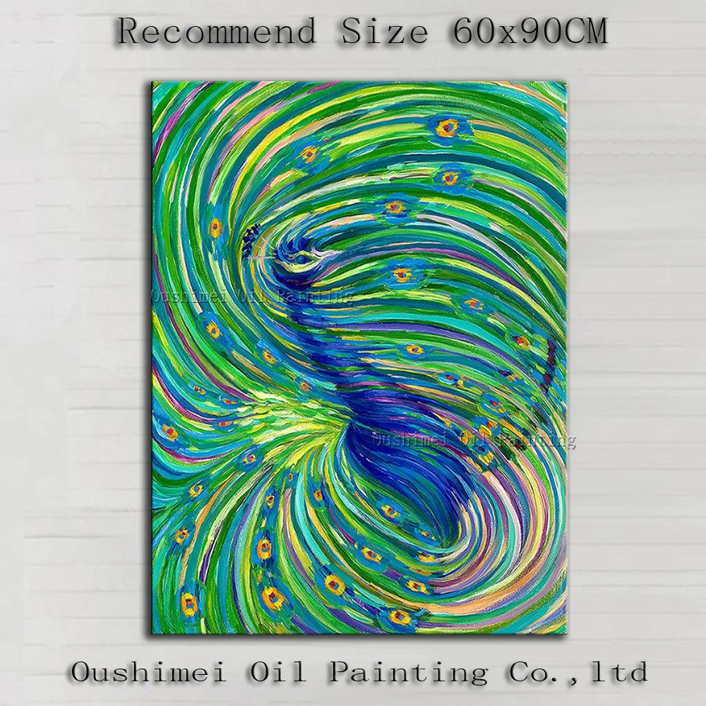 

Unique Designed Hand-painted Good Quality Modern Peacock Portrait Oil Painting On Canvas Handmade D