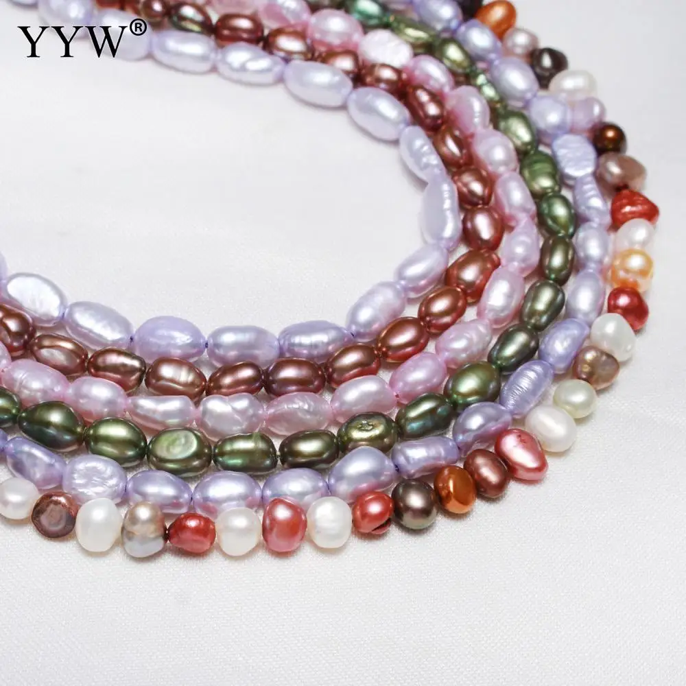 YYW High Quality Cultured Baroque Freshwater Pearl Beads Nuggets 5-6mm Mul Colors Approx 0.8mm Sold Per 15.4 Inch Strand