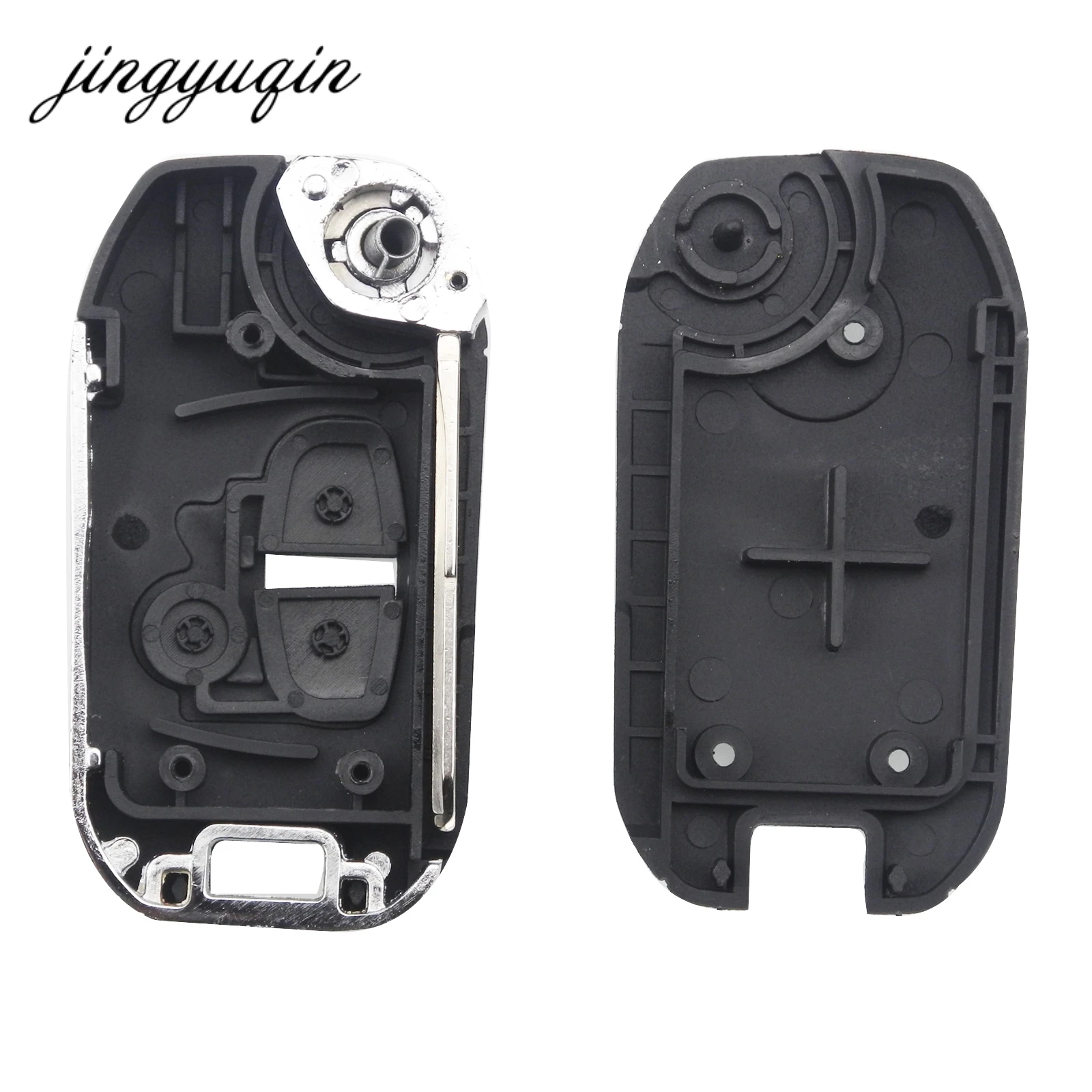 jingyuqin Modified Flip Folding Remote Car Key Case For Mitsubishi Pajero 2 Buttons MIT8 Left Blade Blank Key Shell Replacement