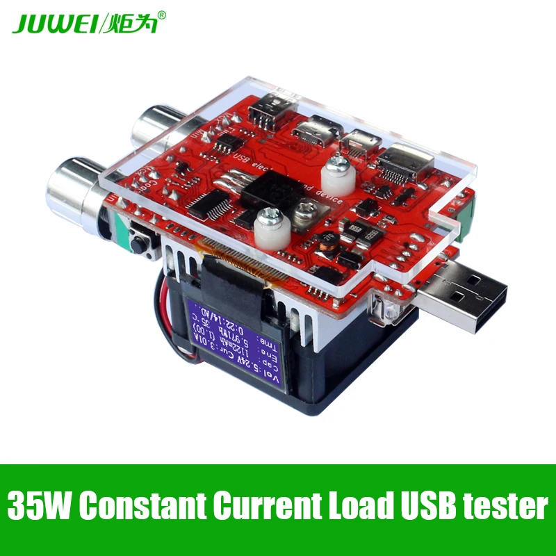 35w usb tester electronic load adjustable constant current aging resistor voltage capacity qualcomm qc2.0/3.0 battery voltmeter