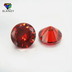 AAAAA Grade 3.0~16mm Loose Garnet Cubic Zirconia Stones Round Brilliant Cut CZ Stone Synthetic Gems For Jewelry