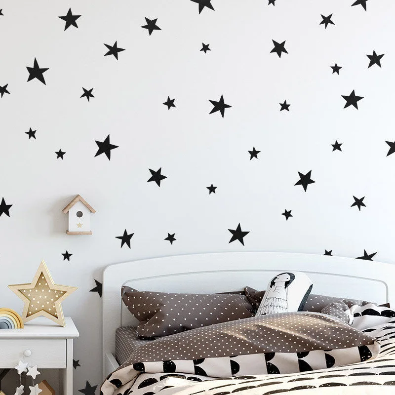 45/24pcs Cartoon Starry Wall Stickers For Kids Rooms Home Decor Little Stars Vinyl Wall Decals Baby Nursery Art Mural Sticker