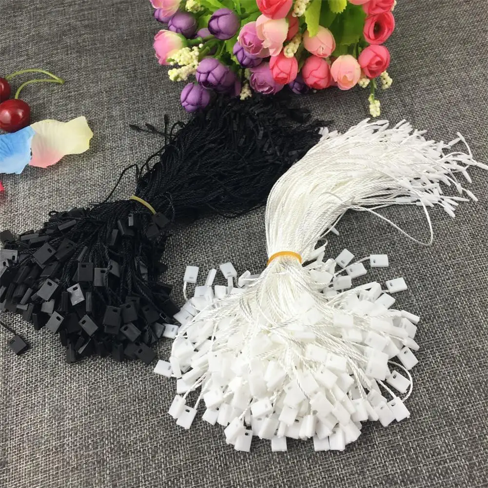 1000pcs/Pack Price Label Tags Black White Clothing Hang Tag String Hang Tag String Cord For Garment Price Display Hang Seal Tag