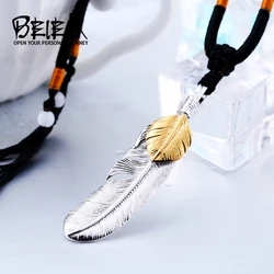 Cool Nice Detail Part Feather Pendant Necklace For Man And Woman 316L Stainless Steel Gothic Personality Jewelry  BP8-187