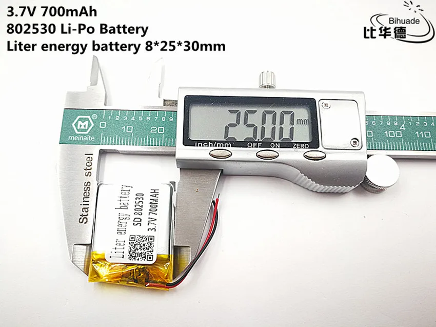 5 قطعة لتر الطاقة بطارية جيدة كوليتي 3.7 V ، 700 mAH ، 802530 بوليمر ليثيوم أيون/بطارية ليثيوم أيون ل لعبة ، قوة البنك ، GPS ، mp3 ، mp4