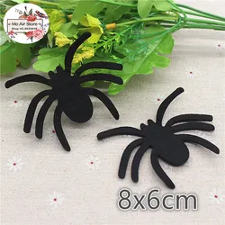 8x6CM 20 pezzi toppe in tessuto Non tessuto Appliques in feltro di ragno di Halloween per vestiti forniture per cucire ornamento artigianale fai da te