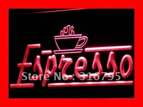 i075 Espresso Coffee Shop Cafe Club LED Neon Light Light Signs On/Off Switch 20+ Colors 5 Sizes