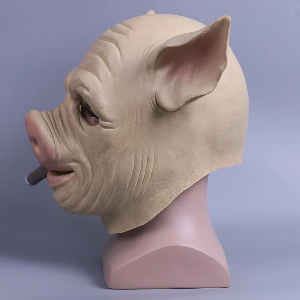 Game H1Z1: King of the Killing Cigar Pig Cosplay Head Mask Full Latex Adult Unisex Halloween Party Fancy Dress Sphere