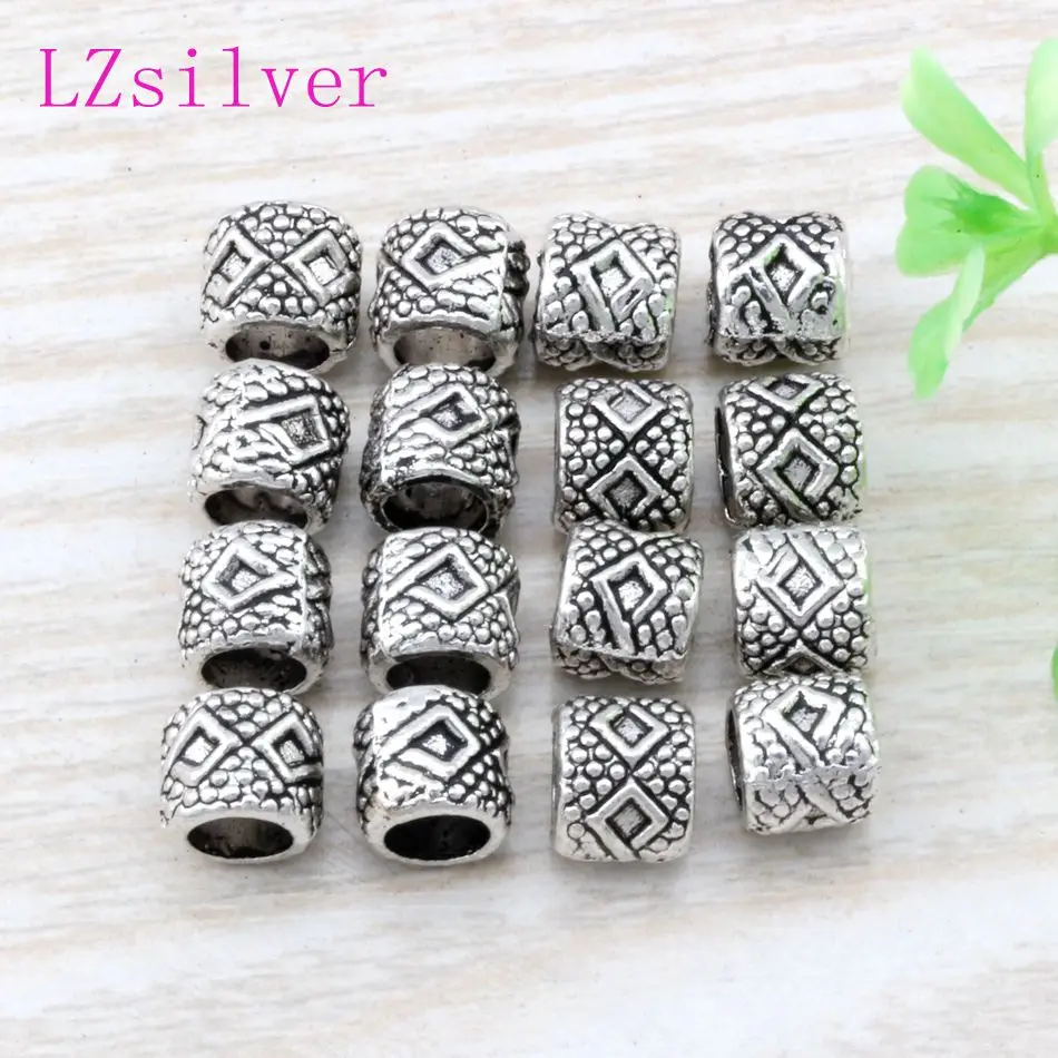 300 Pcs Tibetan Silver Alloy Beaded Drum Spacer Beads 7x6mm DIY Jewelry D6