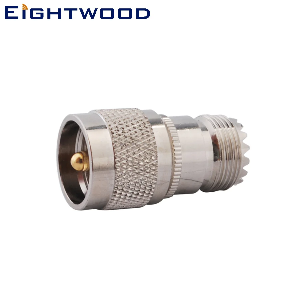 Eightwood UHF Series RF Coaxial Adapter UHF Jack Female to UHF Plug Male Connector Adapter Straight for Ham Radio Antenna 50 Ohm