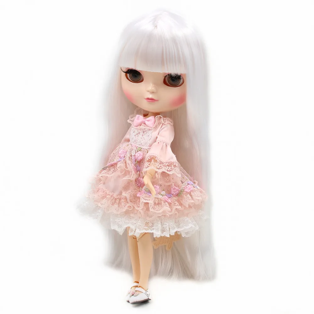 

DBS blyth doll icy licca body joint body New pure white supple long straight hair 1/6 30cm gift toy