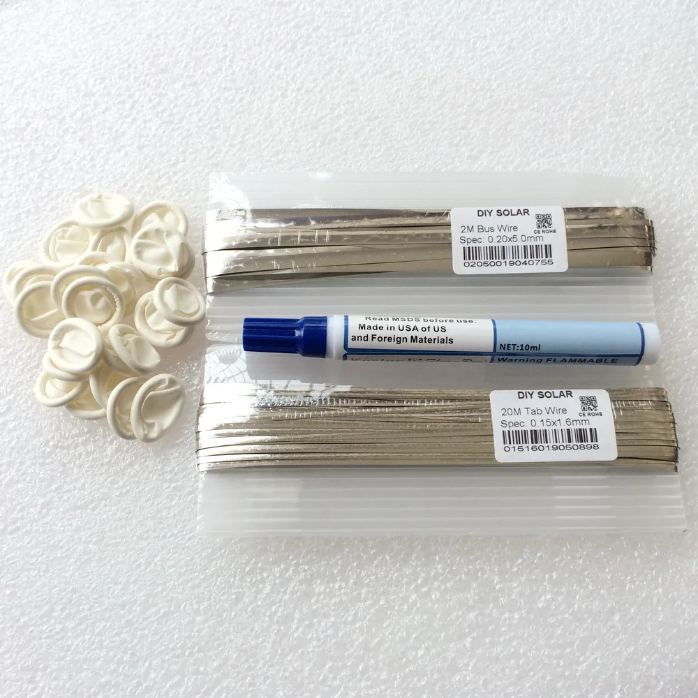 20m Tab Wire & 2m Sbarre Wire & 1pc flux pen & 20pcs anti-stastic dito culle FAI DA TE Mono Poli Sunpower celle solari pannello di saldatura