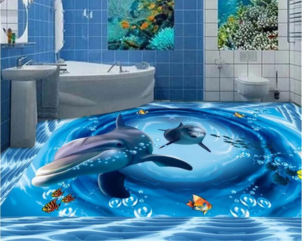 

beibehang papel de parede cool three-dimensional underwater fashion waterproof wallpaper swimming pool bathroom floor background