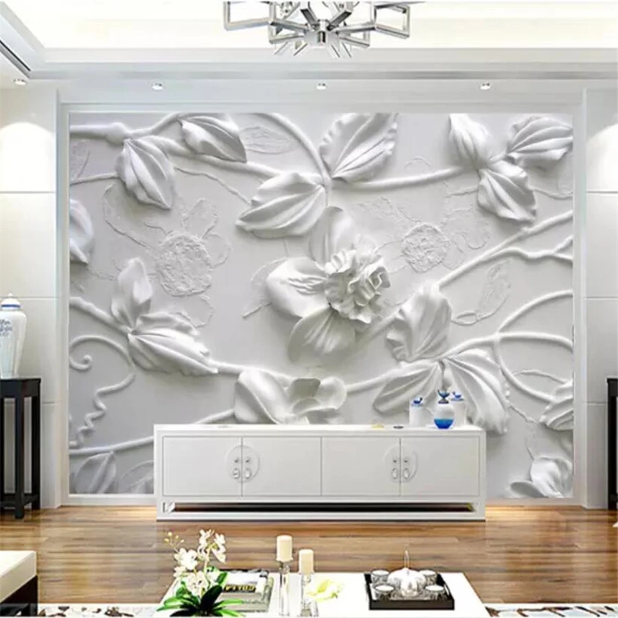 

beibehang Custom Wallpaper 3D Photo murals Paris Palace Wall Simple European White Elegant Continental TV Background Wall paper