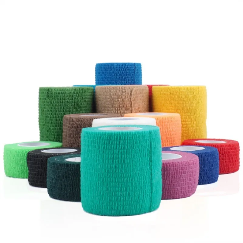 5 Pcs Nieuwe Tape Sport Bandage Roll Katoen Elastische Lijm Strain Injury Spier Sticker Ademend 2.5x450cm 5x450cm 7.5x450cm