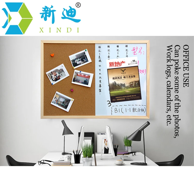 XINDI Whiteboard with Wooden Frame, Message Cork Board, Drawing Boards Combination, Magnetic Marker Board, Frete Grátis, 30x40cm